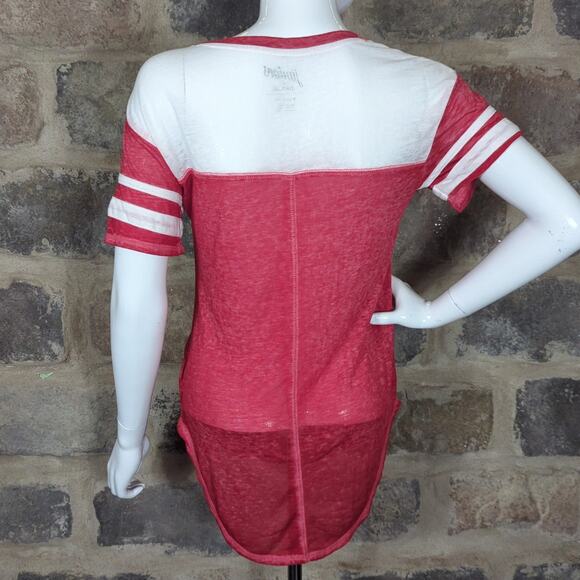 Juniors by GEN_2 Hoosiers Top IU Indiana University Woman's Small 3/5 Red White - Picture 5 of 12